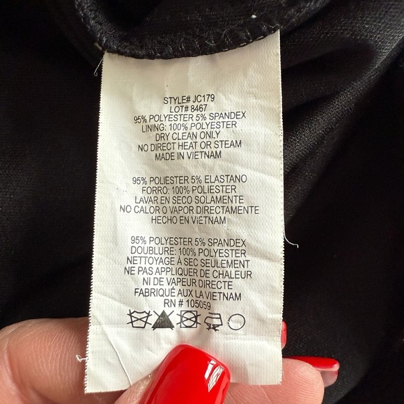 DJ-Jaz Black White Embellished Beaded Cold Shoulder Long Sleeve Evening Dress 4 - Picture 5 of 8